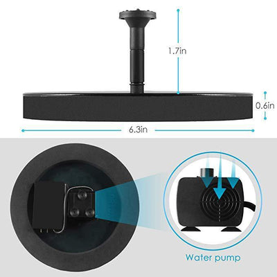 Solar Fountain  Outdoor Garden Classic Round