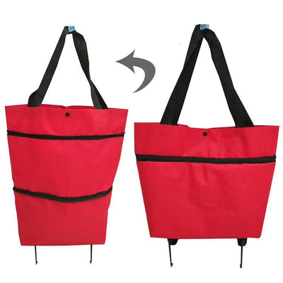 Large Capacity Foldable And Portable Wheels Shopping Grocery Bag