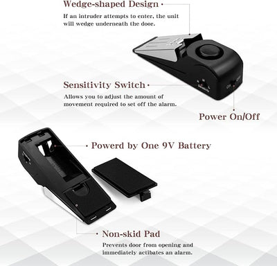 Door Stop Alarm with 120DB Siren