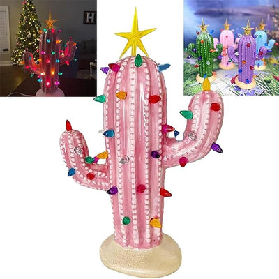 Vintage Christmas Lighted Cactus