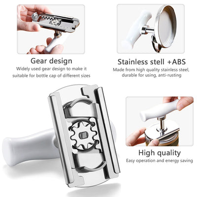 Jar Opener Adjustable Stainless Steel Can Openers Lid Remover